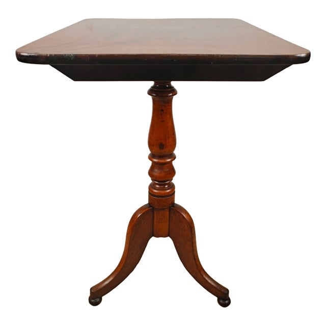 Victorian Tilt Top Table Tripod Rectangular Mahogany, 1890 For Sale