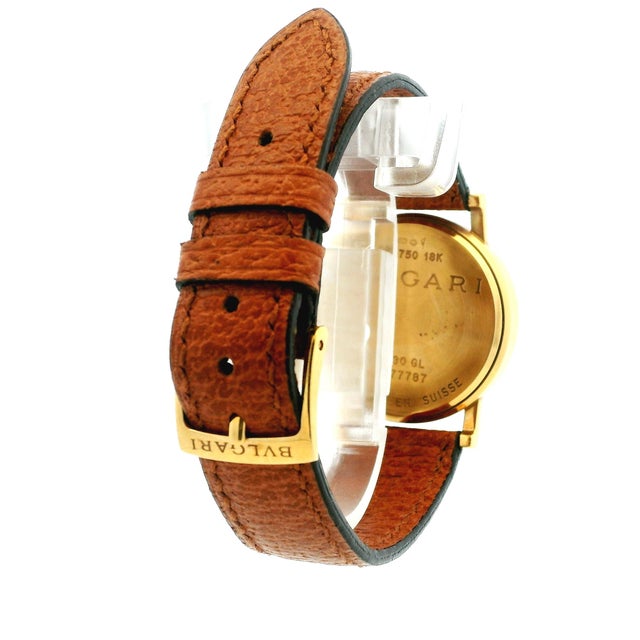 Vintage Bvlgari Bvlgari Bb30gl 18k Gold Black Dial Watch For Sale In Miami - Image 6 of 14