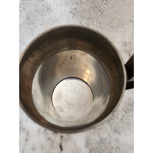 Antique German Historicism Solid Pewter Beer Stein With Johann Wolfgang Von Goethe Thumb-Lift For Sale - Image 9 of 9