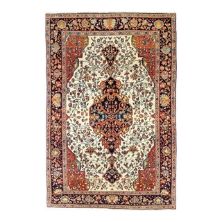 Antique Sarouk Rug 4'3'' X 6'10'' For Sale