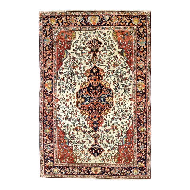 Antique Sarouk Rug 4'3'' X 6'10'' For Sale