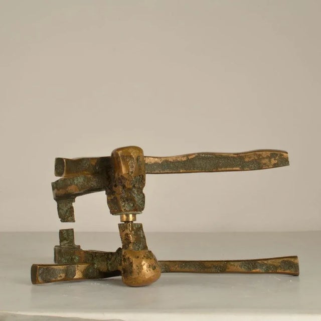 Gold Brutalist Art Door Handles in Bronze, 1970s For Sale - Image 8 of 11