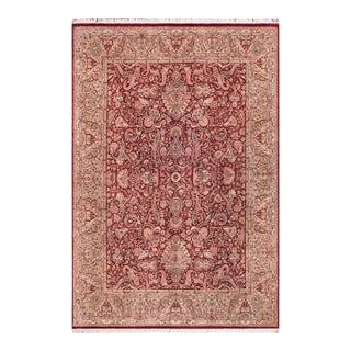 Shabby Chic 1990's Pak-Persian Red/Beige Wool Rug - 9'2'' X 12'4'' For Sale