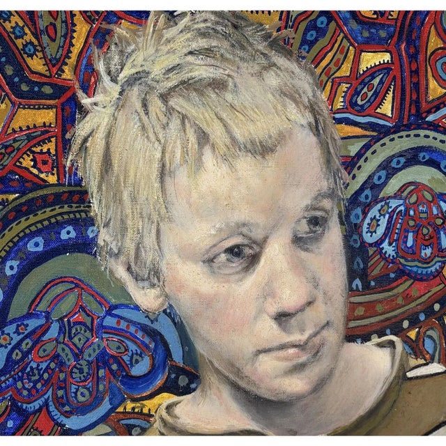 1980s 1980s Large Signed Philip Behymer Mid-Century Modern Portrait Museum-Collected Texas Artist 1983 For Sale - Image 5 of 18