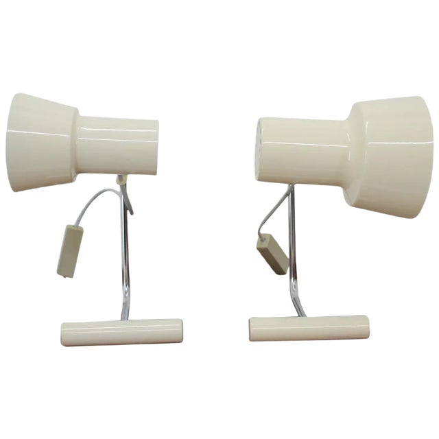 Beige Table Lamps by Josef Hůrka for Napako, 1970s, Set of 2 For Sale