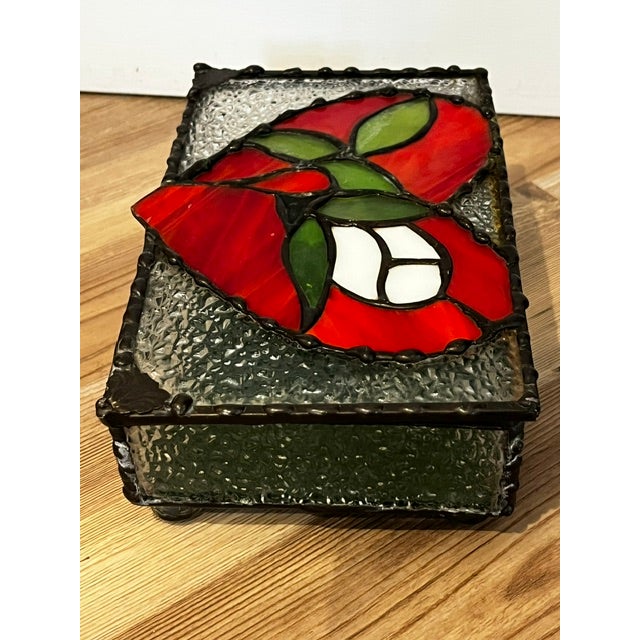 Vintage Leaded Stained Glass Trinket Box For Sale In New York - Image 6 of 15