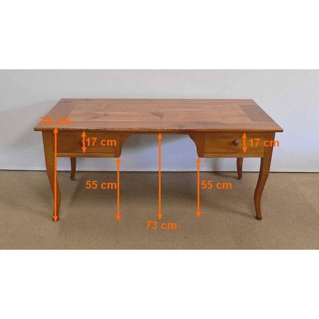 Large Louis XV Desk in Solid Cherry, Mid-19th Century For Sale - Image 17 of 18