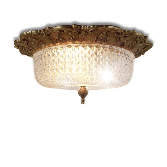 Baroque Ceiling Lamp Messing Facet Cut Glass Ceiling Ceiling French Lily For Sale - Image 10 of 15