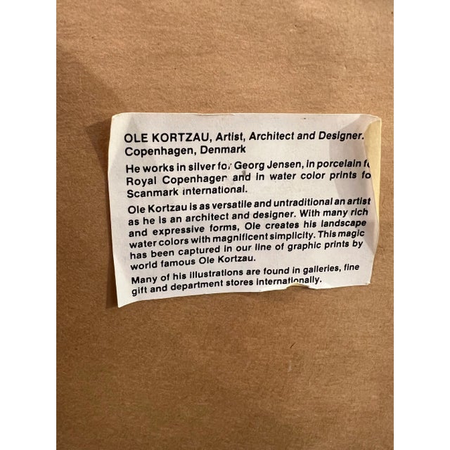 Vintage Ole Kortzau Abstract Watercolor on Paper For Sale - Image 9 of 11