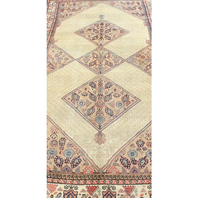 Antique Persian Serab Gallery Runner With Camelhair Field and Geometric Motifs For Sale In Atlanta - Image 6 of 11