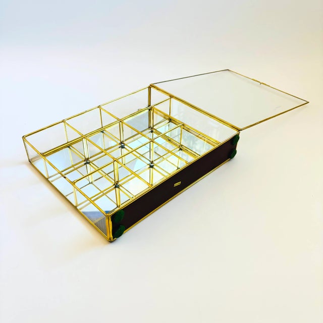 Brass and Glass Curio Display Cabinet For Sale - Image 9 of 10