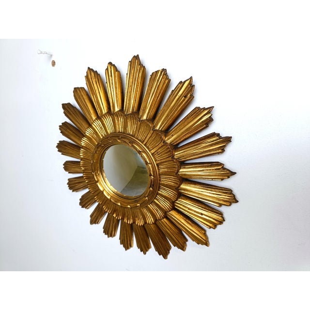 Vintage Gilt Sunburst Mirror, 1960s For Sale - Image 11 of 15