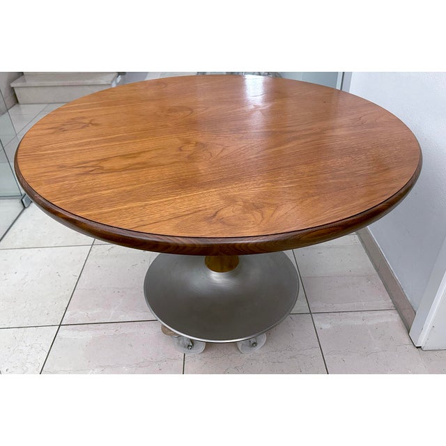 Mid-Century Modern Vintage Space Age Tulip Table in Wood For Sale - Image 3 of 15