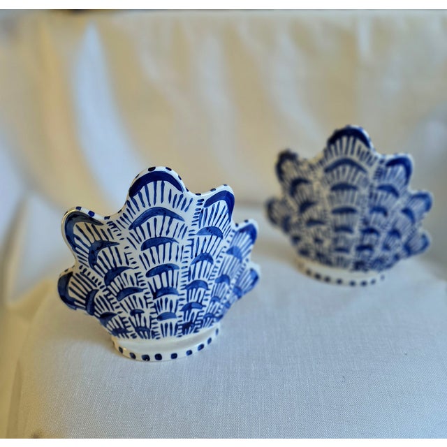 Pair of Ceramic Candleholders For Sale In New York - Image 6 of 6