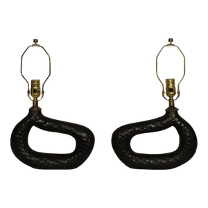 Mid 20th Century Stine Mikkelsen Style Sculptural Lamps - a Pair