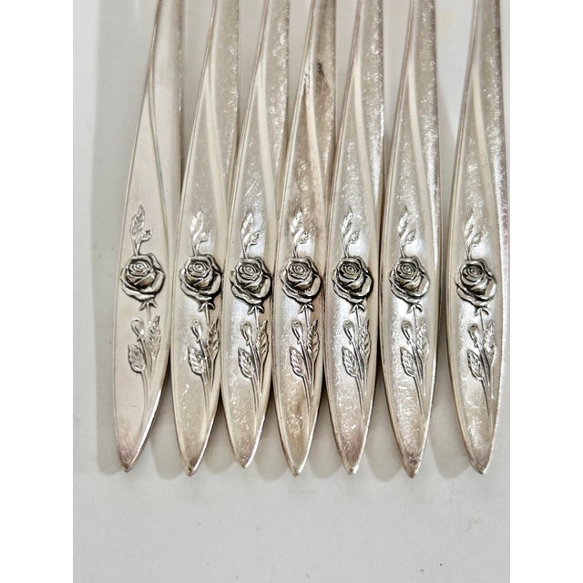Silver Vintage Community Morning Rose Silverplate Flatware Set, 52 Pieces For Sale - Image 8 of 12