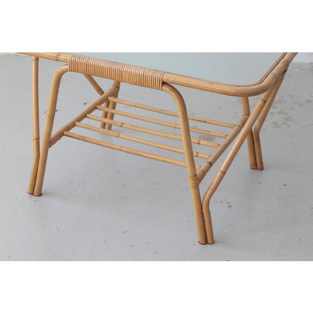 Danish Rattan Lounge Set with Sofa, Armchairs and Coffee Table, 1970s, Set of 4 For Sale - Image 10 of 11