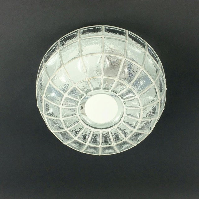 Rare mid-century modern glass ceiling mount fixtures from limburg, germany's leading glasswork, renowned for its premium...