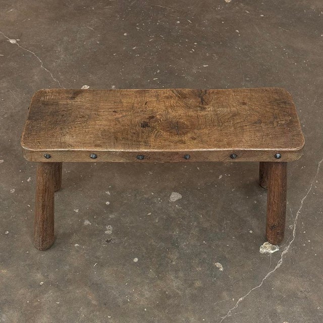 Rustic Mid-Century Brutalist Bench ~ Stool For Sale - Image 14 of 16