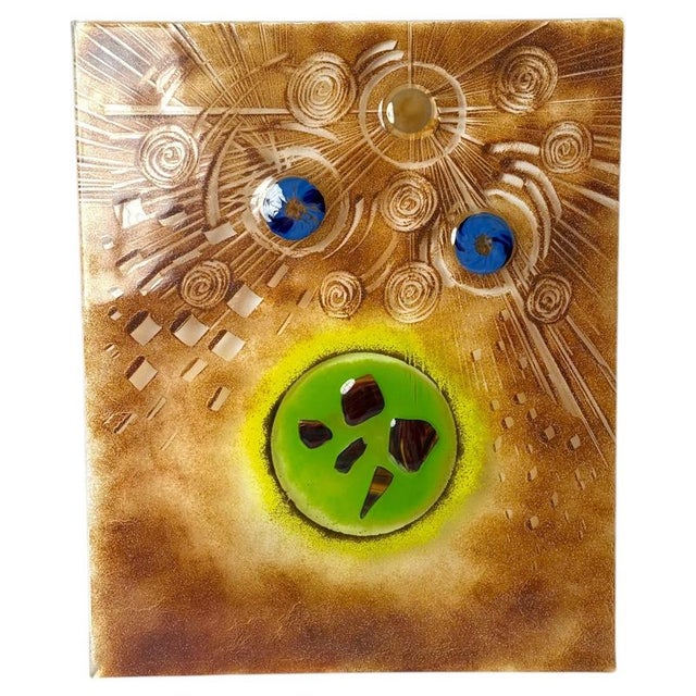 German Handmade Fused Glass Wall Art with Radiant Earth and Planets, 1990s For Sale - Image 14 of 14