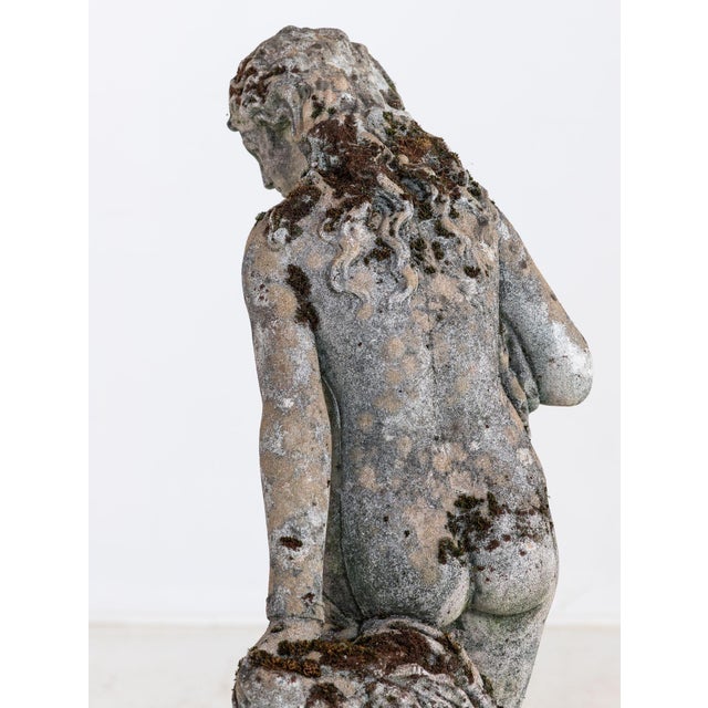 Composite Stone Weathered Garden Statue of Maiden or Goddess, England Mid 20th C. For Sale - Image 11 of 18
