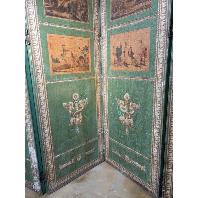 Directoire Arte Povera Style Screen in the style of Carle Vernet For Sale - Image 10 of 11