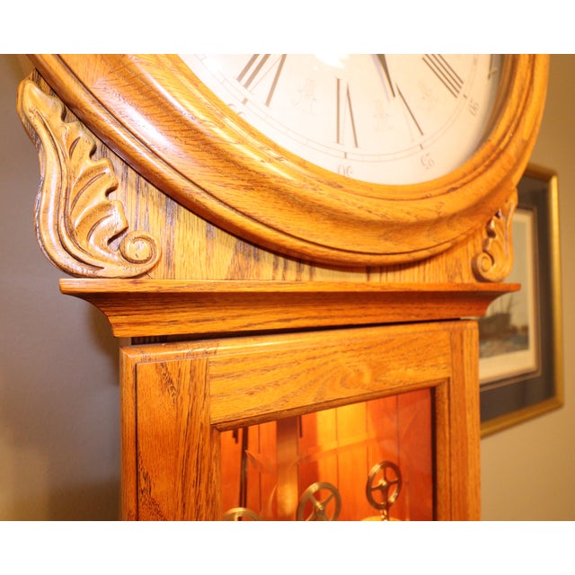 Howard Miller Curved Front Grandfather Clock (Model 610-934) For Sale - Image 13 of 18