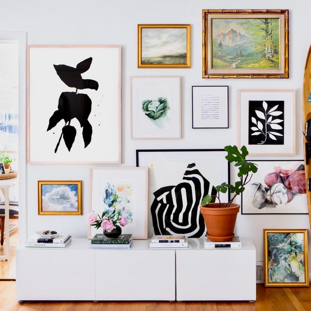 A high-quality vintage oil on canvas landscape painting depicting a lush natural scene with trees, mountains, and a gently...