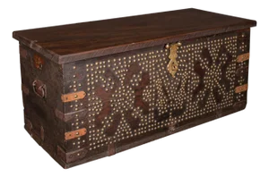 Antique Studded Zanzibar Chest, African, Carriage Trunk, Victorian, Circa 1850