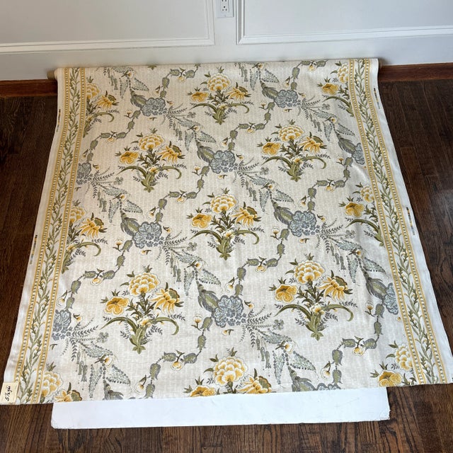 1980s 1980s Yellow Floral Bolt of Fabric- 5 1/2 Yards For Sale - Image 5 of 5