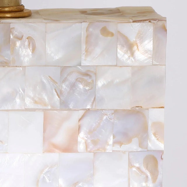 Mid 20th Century Midcentury Mother of Pearl Table Lamps - A Pair For Sale - Image 5 of 8