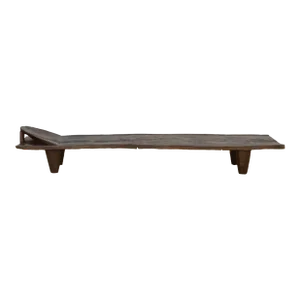 Long Antique Dark Brown Senufo Bed