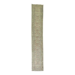 Long Gray Late 19th Century Turkish Runner - 2'6" x 15'4" For Sale