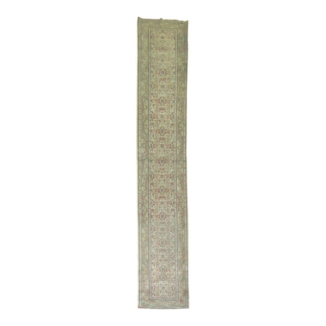 Long Gray Late 19th Century Turkish Runner - 2'6" x 15'4" For Sale