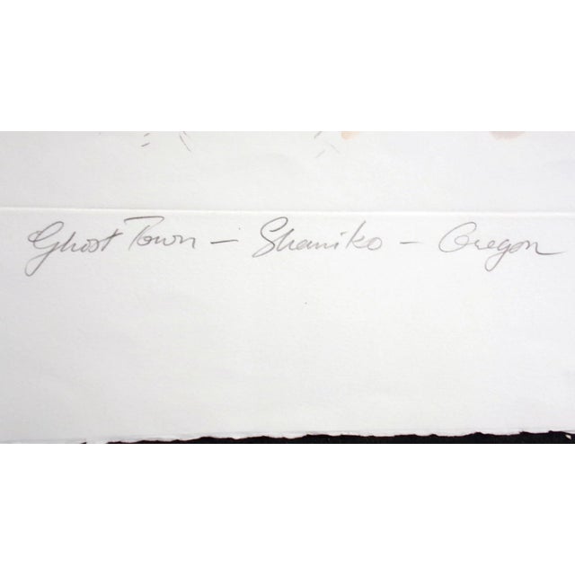 William Papas "Ghost Town - Shaniko, Oregon" Hand Colored Fine Art Etching For Sale In Denver - Image 6 of 6