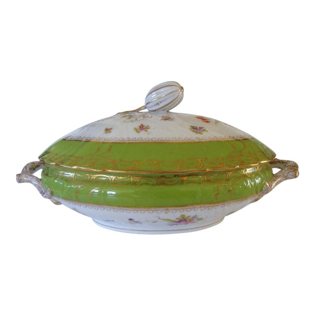 German Saxe Lidded Serving Dish For Sale