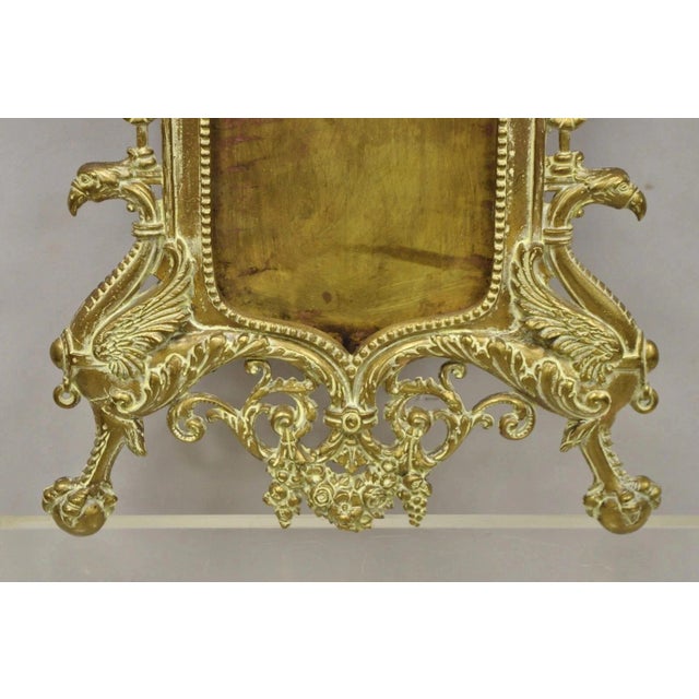 Early 20th Century Antique French Regency Style Cast Brass Bronze Figural Eagle Photo Picture Frame For Sale - Image 5 of 10