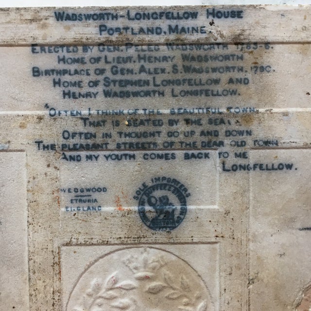 Blue Wedgwood Delft Tile: Wadsworth-Longfellow House - 1899 I For Sale - Image 8 of 8