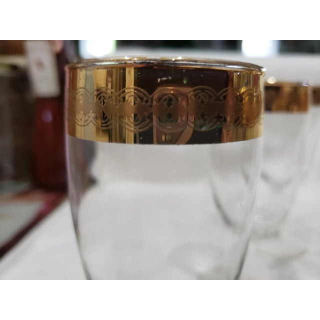 Mid-Century Modern Mid-Century Vintage Culver Ltd. 22k Gold Gilded Wine Glasses - Set of 6 For Sale - Image 3 of 7
