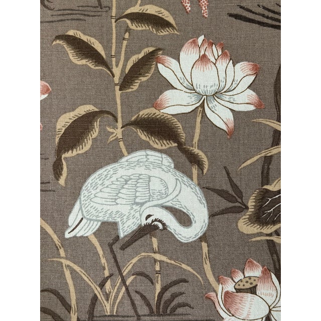 Linen Schumacher 172934 Lotus Garden Mocha Fabric 8 Yards For Sale - Image 8 of 8