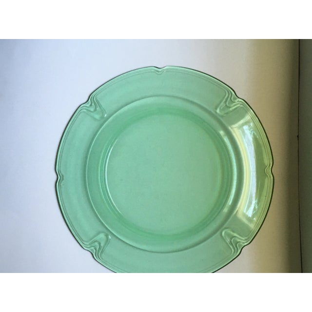 1930's Duncan Miller "Puritan "Green Glass Platter For Sale - Image 11 of 13