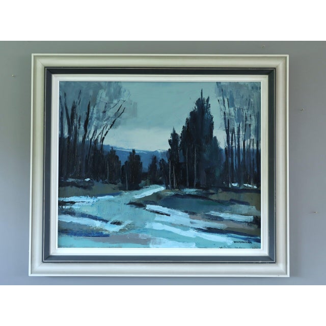 TWILIGHT PATH Size: 25.8 x 30.1 inches (including frame) Oil on canvas An atmospheric mid-century landscape that captures...