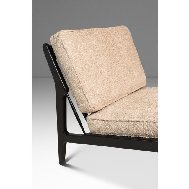 Set of Two (2) Danish Modern Ebonized Lounge Chairs in Bouclé Attributed to Ib Kofod Larsen for Selig, Denmark, C. 1950's For Sale - Image 18 of 18
