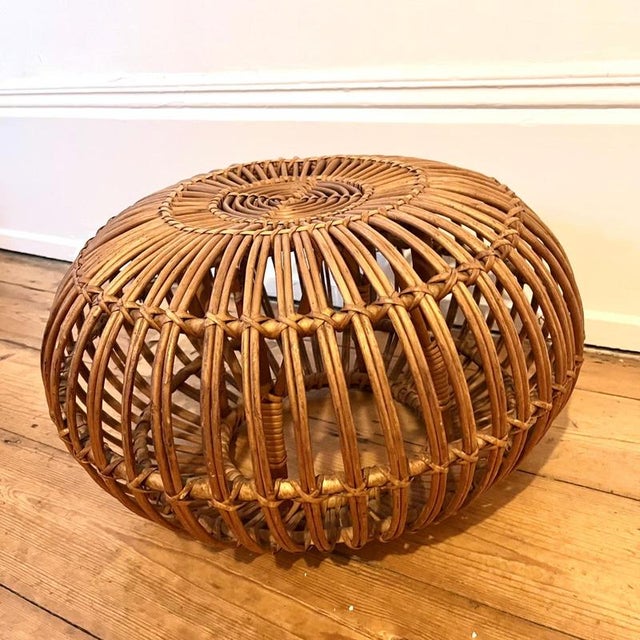 Small Bamboo Lobster Ottoman by Franco Albini For Sale - Image 3 of 8