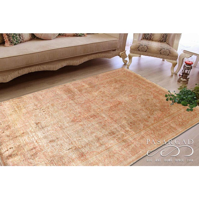 Pasargad DC Antique Kashmir A. Silk Hand-Knotted Rug For Sale - Image 4 of 4