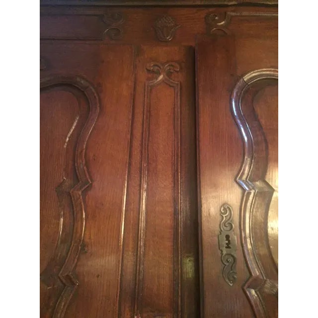 Late 18th Century Late 18th Century French Cabinet With Carved Flower Motif For Sale - Image 5 of 12