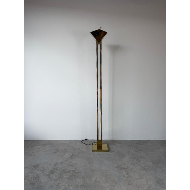 Postmodern 1980s Postmodern George Kovacs Brass & Glass Geometric Floor Lamp For Sale - Image 3 of 14