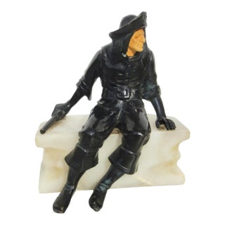 Antique J B Hirsch Sea Gun Pirate Bookend For Sale