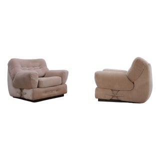 Vintage Velvet Chairs by Guido Faleschini, 1970s, Set of 2 For Sale