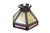 Antique Arts and Crafts / Mission style slag glass lamp shade features an eight-sided, octagonal panel design framed in...